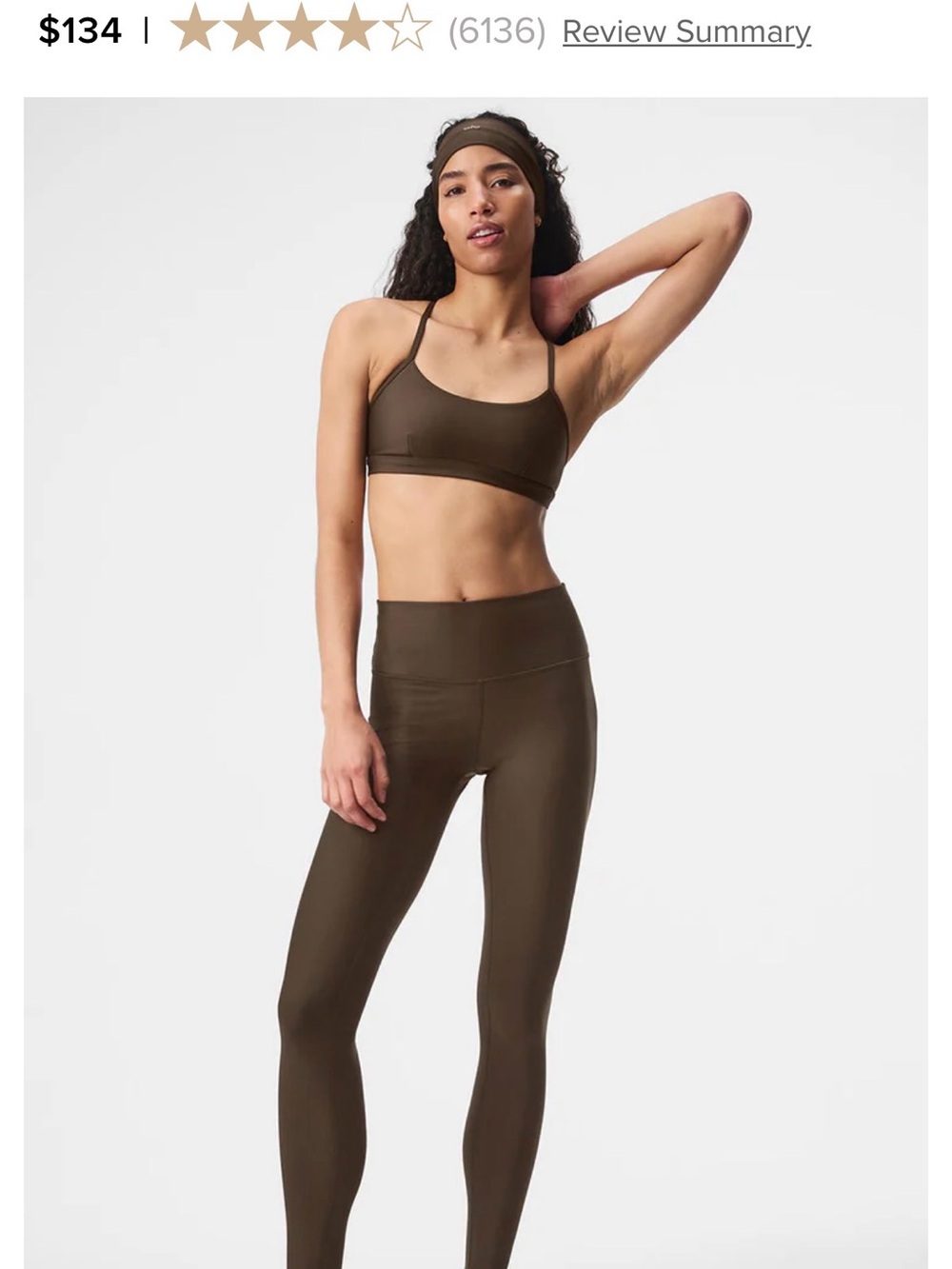 ALO Yoga Olive Athletic Set - Bra and Leggings